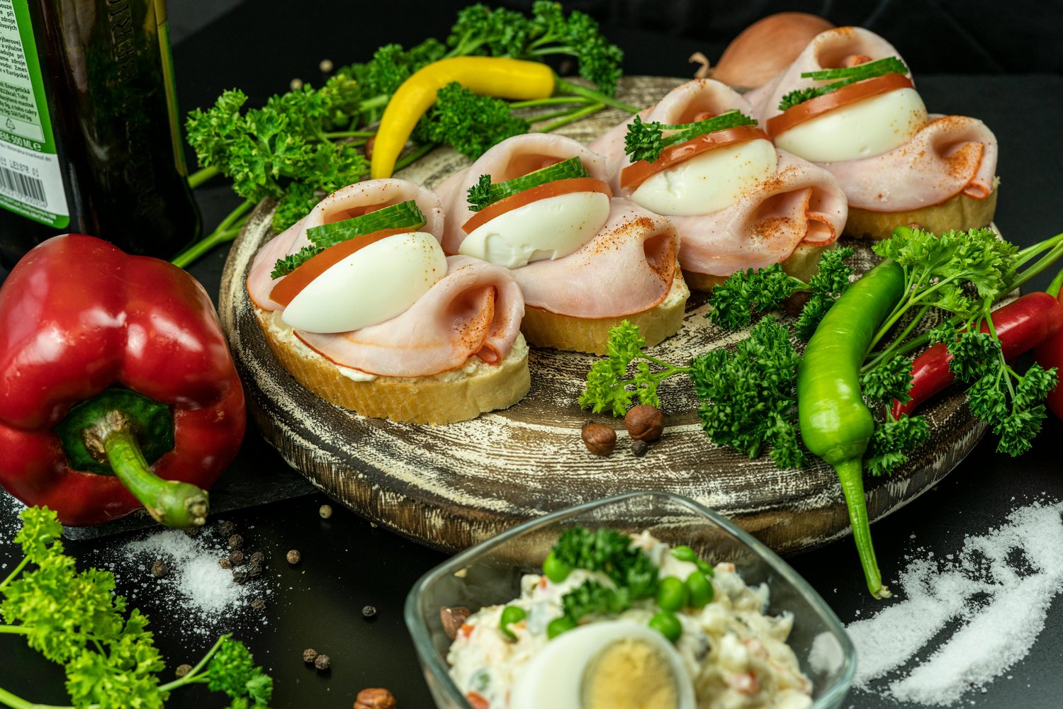 Sándwich de atún con pimientos y huevo catering Bocaditos Marlene Mataró